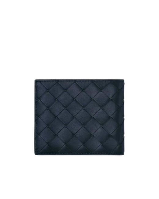 Bottega Veneta Blue Intrecciato Bi-Fold Wallet for men