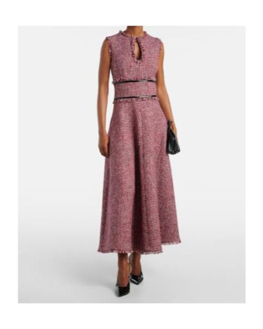 Safiyaa Purple Dorothy Tweed Midi Dress