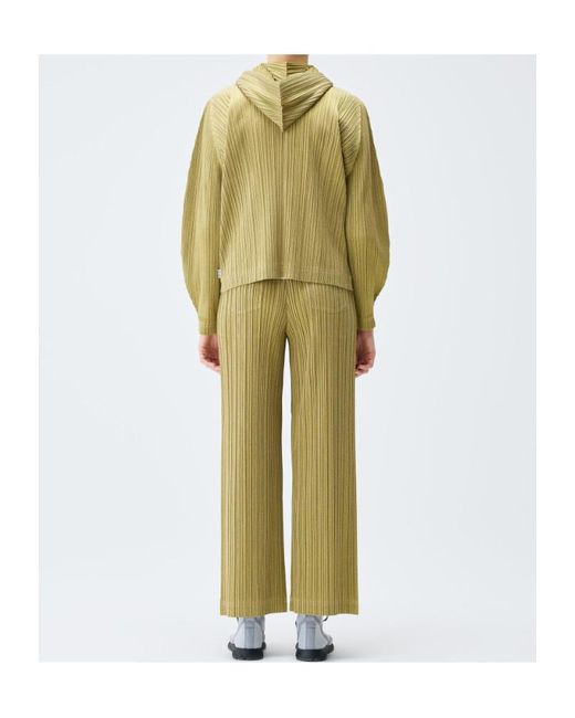 Pleats Please Issey Miyake Green Pleated Trousers