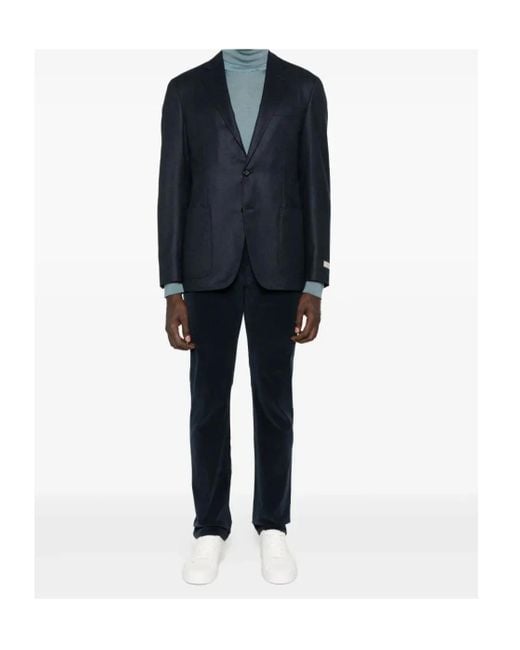 Canali Blue Patch-Pocket Two-Button Blazer for men