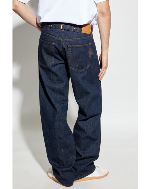 Casablanca Blue Logo Patch Straight Leg Jeans for men