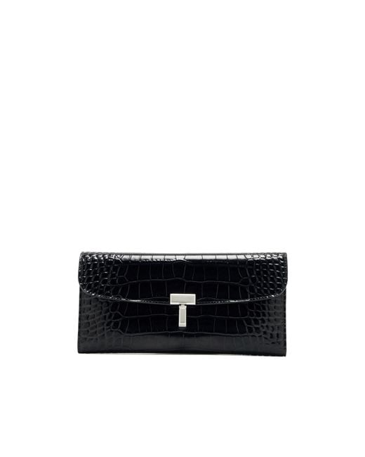 Totême Black Totême T-Lock Embossed Wallet