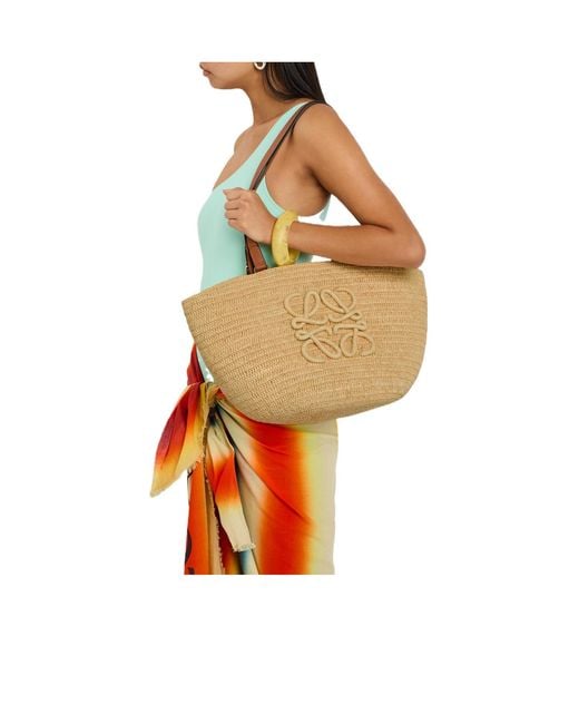 Loewe Metallic X Paula S Ibiza Eclipse Medium Raffia Bag