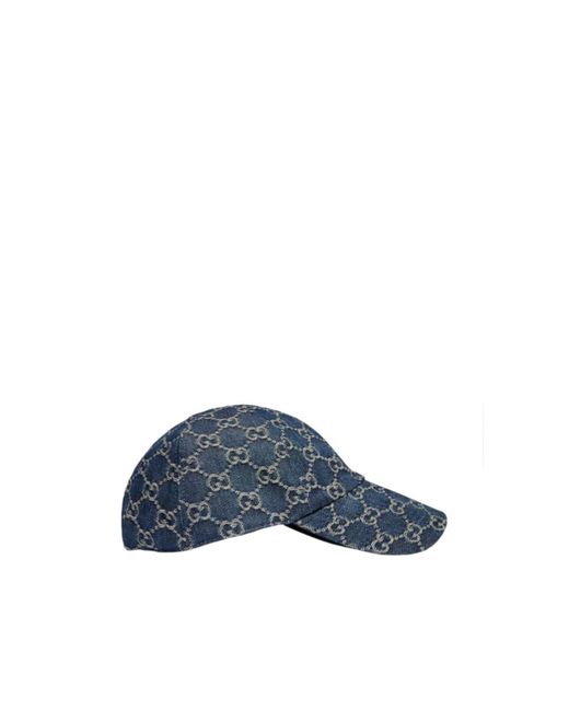 Gucci Blue Gg Cotton Denim Baseball Hat
