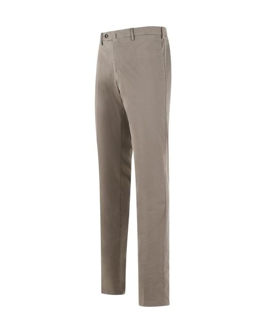 PT01 Gray Casual Trousers With Belt Loops for men
