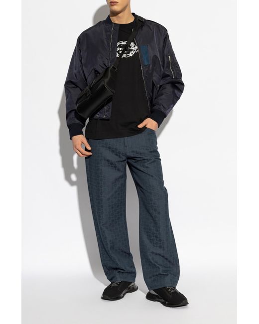 Givenchy Blue Monogram Straight-Leg Jeans for men