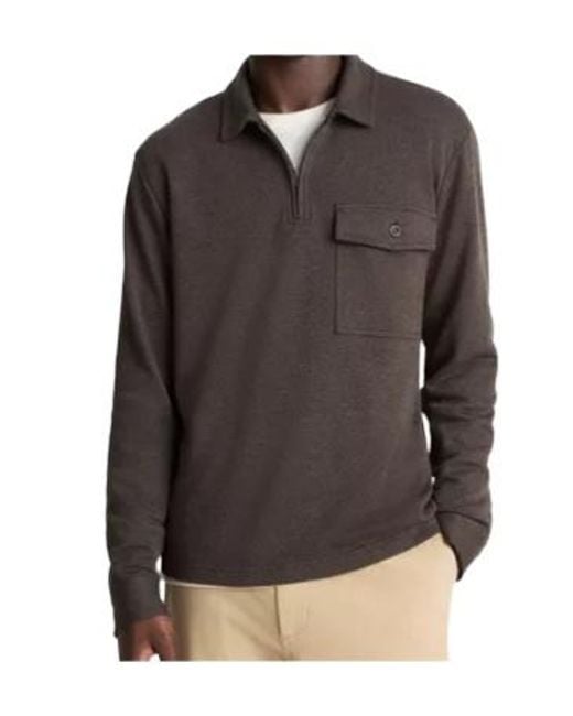 Vince Brown Zip-Pocket Polo Shirts for men