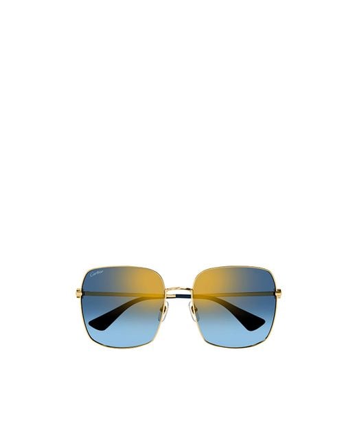 Cartier Blue Square Frame Sunglasses