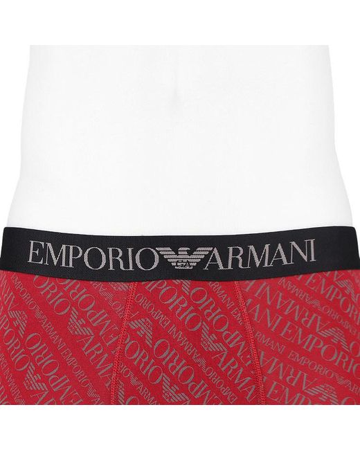 Emporio Armani Red Elastic Waist Underwear for men