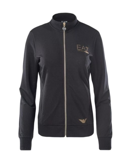EA7 Blue Logo-Embellished Zipped Track Jacket