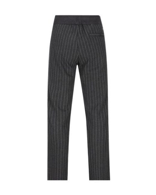 Herno Gray Pinstriped Drawstring Pants for men