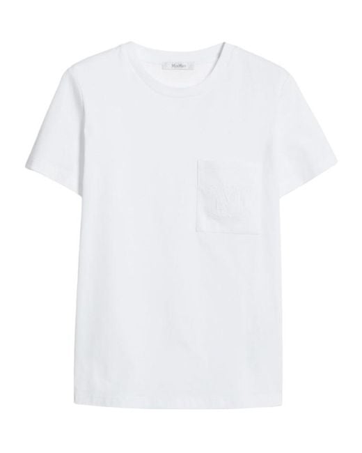 Max Mara White Short-Sleeved Crewneck T-Shirt