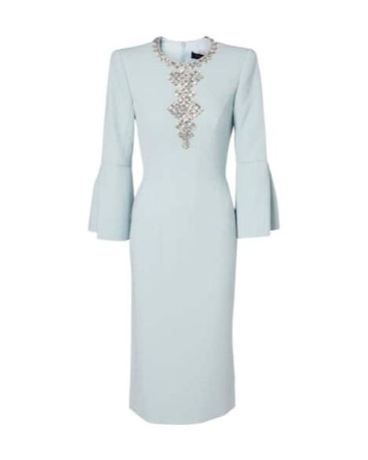 Jenny Packham Blue Margot Crystal-Embellished Gown