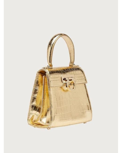 Ferragamo Natural Logo Details Handbag