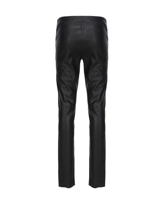 Arma Black Leather Skinny Trousers