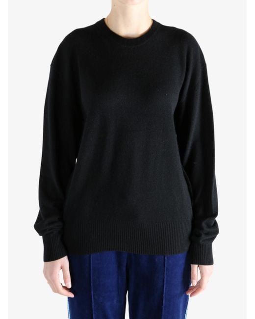 Totême  Black Totême Round Neck Knitted Jumper