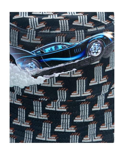 Lanvin Blue Reversible Batman-Print Bucket Hat for men