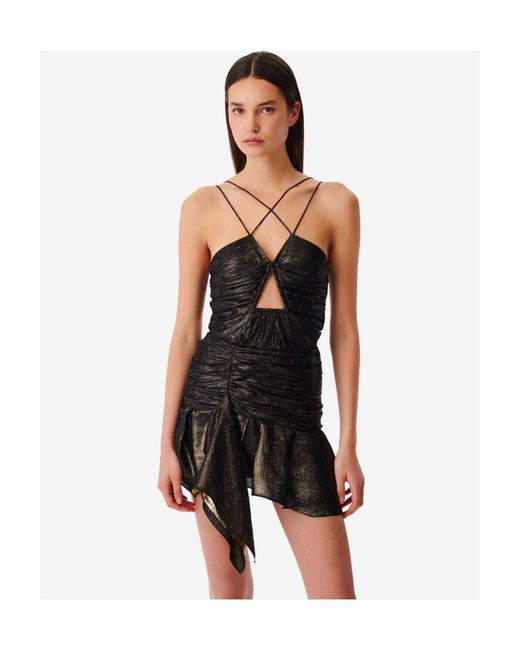 IRO Black Nikki Crossover-Strap Mini Dress