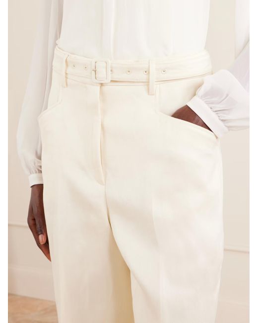 Gabriela Hearst White Norman Linen Wide-Leg Pants