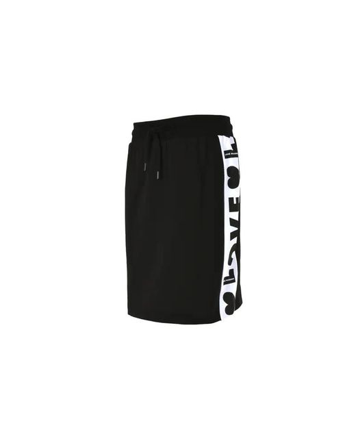 Moschino Black Side Logo Skirt