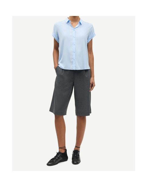 Samsøe & Samsøe Gray Saharper Pleat Shorts