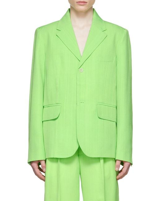 Jacquemus Green Single-Breasted Suit Jacket for men