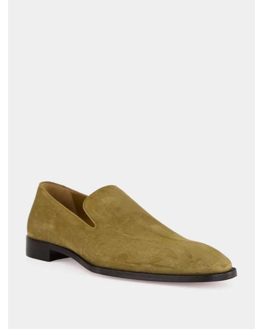 Christian Louboutin Green Danny Flex Suede Loafers for men