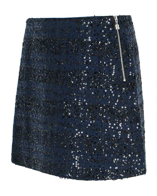 ROTATE BIRGER CHRISTENSEN Blue Sequined Skirt