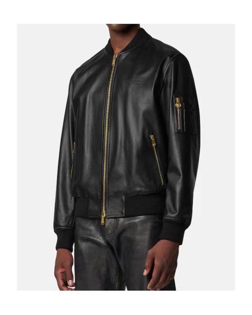 Versace Black Zip-Up Bomber Jacket for men