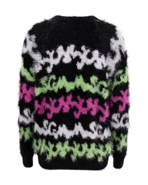 MSGM Black Logo-Print Jumper