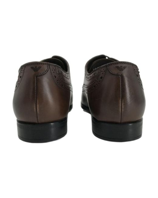 Emporio Armani Brown Logo Business Casual Shoes for men