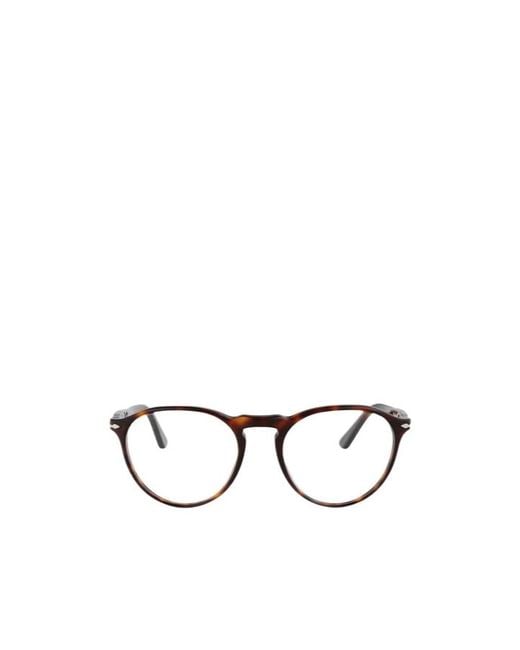 Persol Metallic Oval Frame Glasses for men