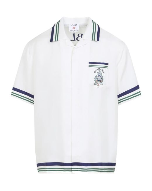 Casablanca White Short Sleeve Printed Shirt for men