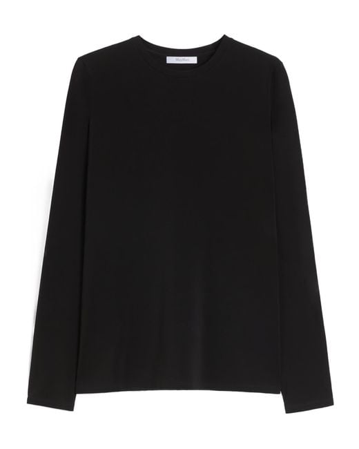 Max Mara Black Viscose Mesh T-Shirt