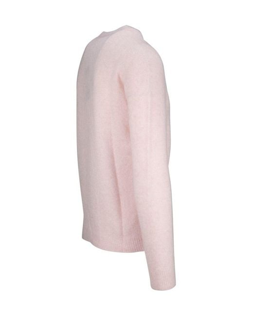 Roberto Collina Pink Round-Neck Knitted Pullover for men