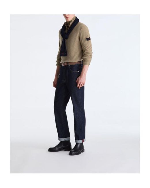 Peuterey Brown Yak Wool Sweater With Half Zip for men