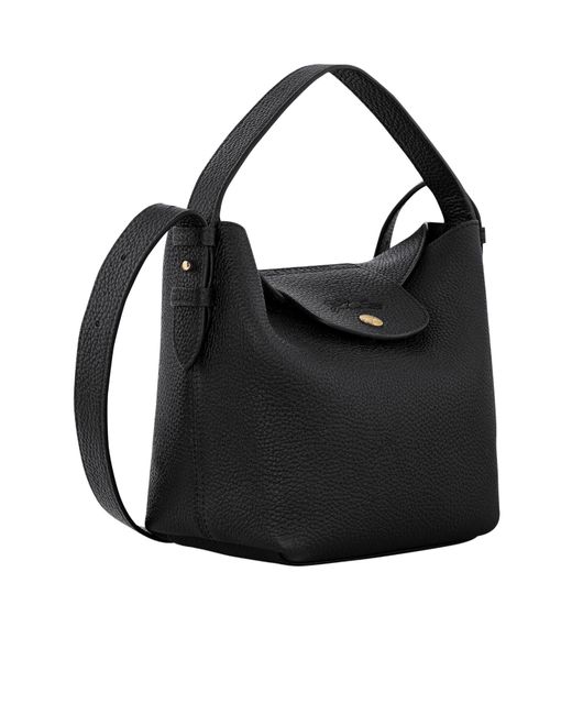 Longchamp Black Snap-Closure Shoulder Bag