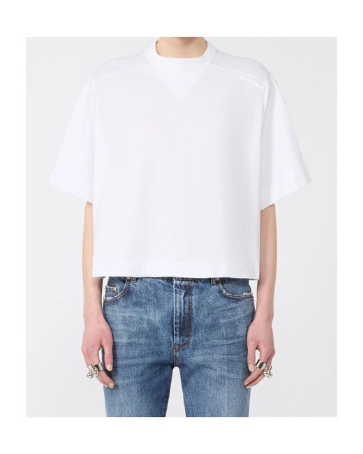 Sportmax White Neck-Detail T-Shirt