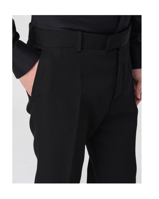 McQueen Black Tapered-Leg Tailored Pants for men