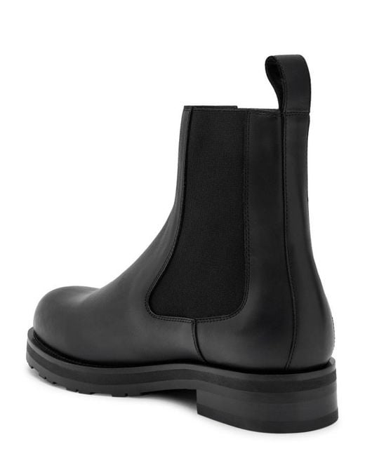 The Row Black Leather Chelsea Boots