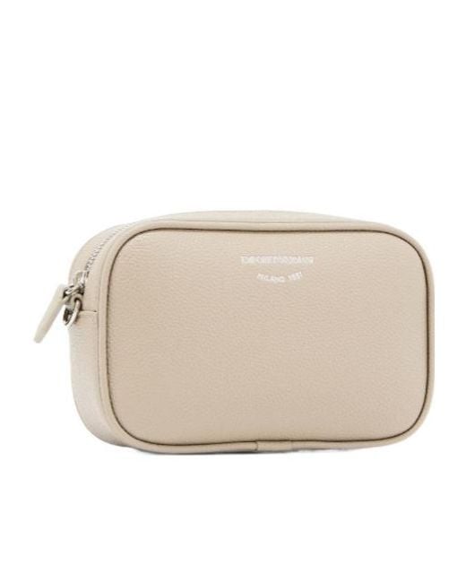 Emporio Armani Natural Logo-Strap Crossbody Bag