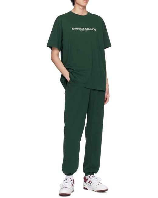 Sporty & Rich Green Loose Waist Sweatpants for men
