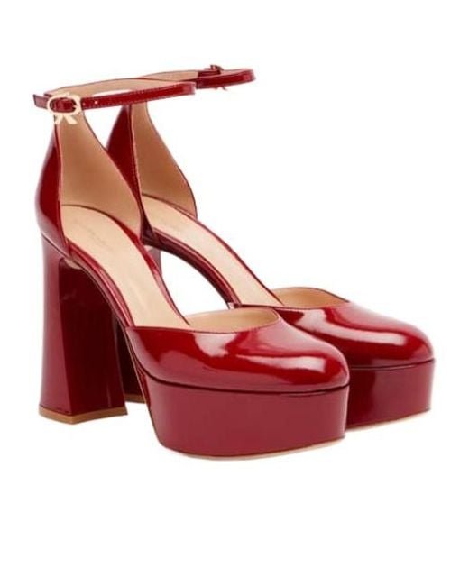 Gianvito Rossi Red Patent Leather Platform Pumps