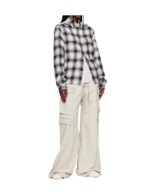 Rick Owens White Temple Double Jumbo Belas Cargo Wide-Leg Jeans