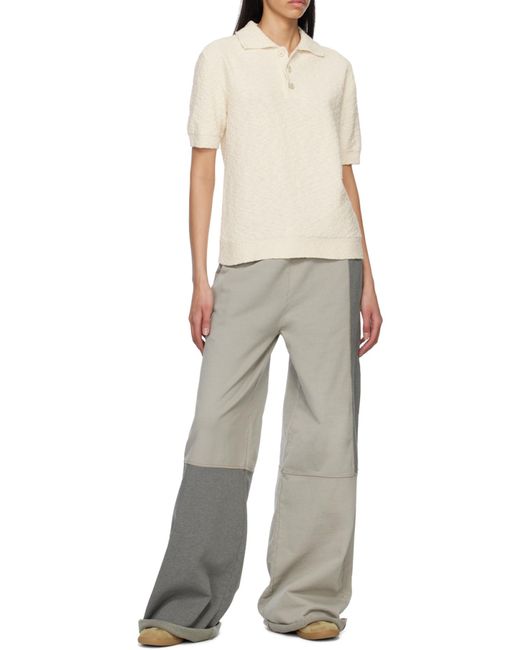 Maison Margiela White Short-Sleeved Knitted Polo-Shirt