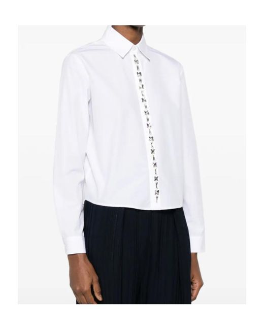 Fabiana Filippi White Crystal-Embellishment Shirt