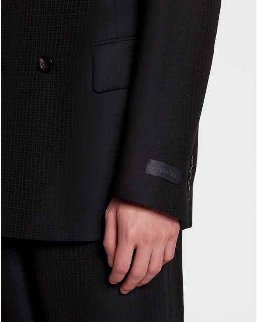 Lanvin Blue Double-Breasted Long-Sleeved Jacket for men