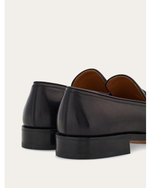 Ferragamo Black Gancini Ornament Moccasin