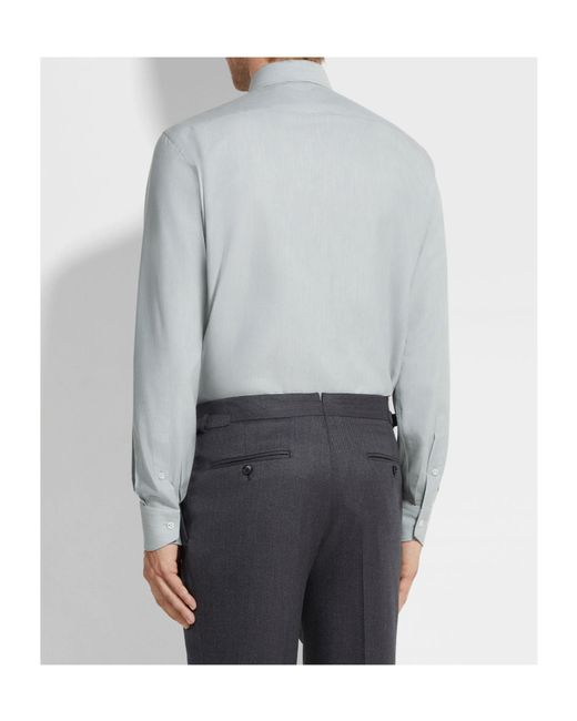Zegna Blue Long Sleeve Shirt for men