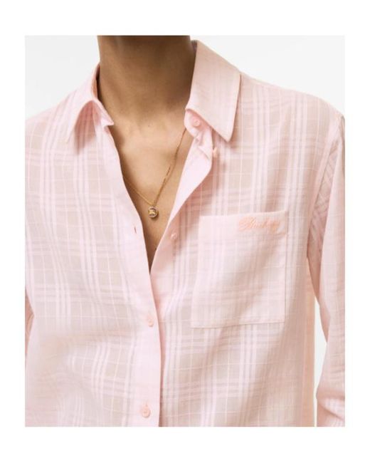 Burberry Pink Classic Fit Check Shirt